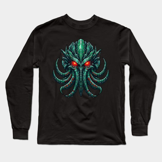 Biomech Cthulhu Overlord S01 D12 Long Sleeve T-Shirt by Houerd